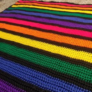 Handcrafted Rainbow Throw